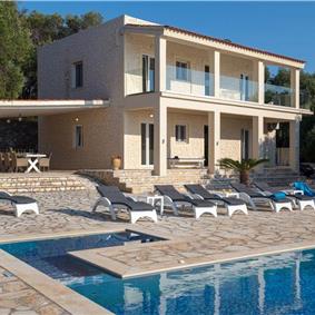 7 bedroom seafront luxury villa with pool & jacuzzi, near Acharavi, sleeps 14-15